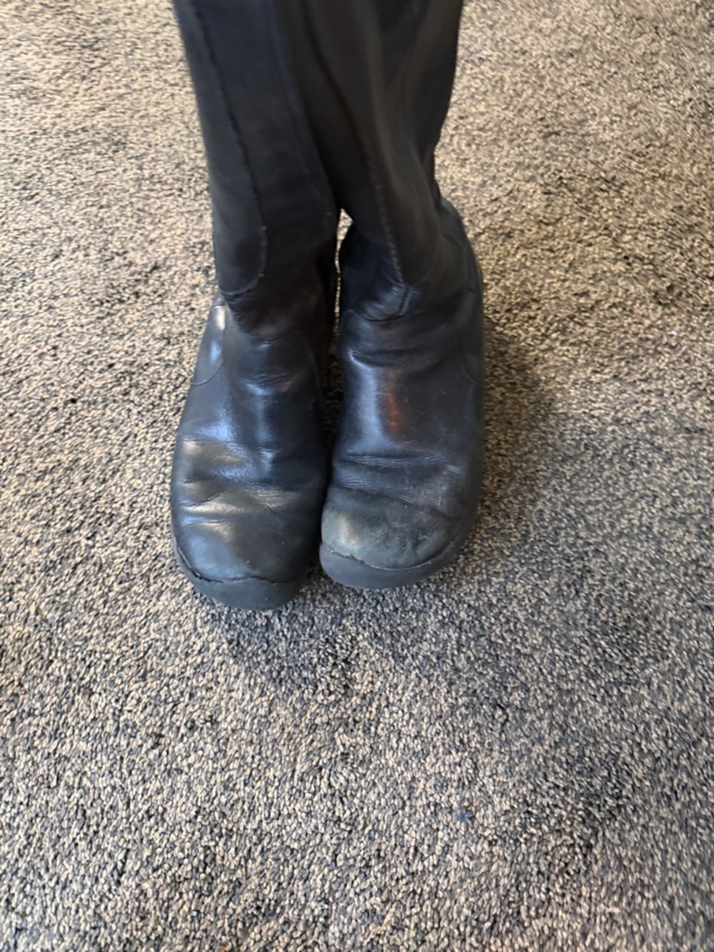 Keen Women's Black Leather Mid-Calf Rain Boots